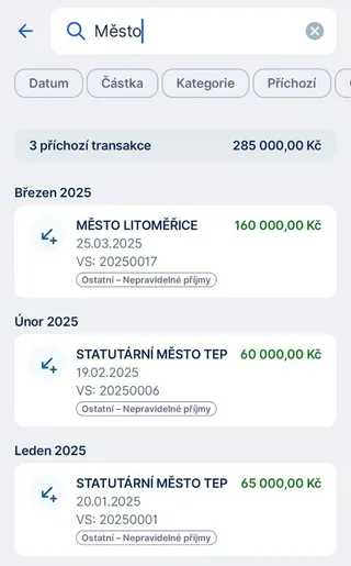 Platby od měst